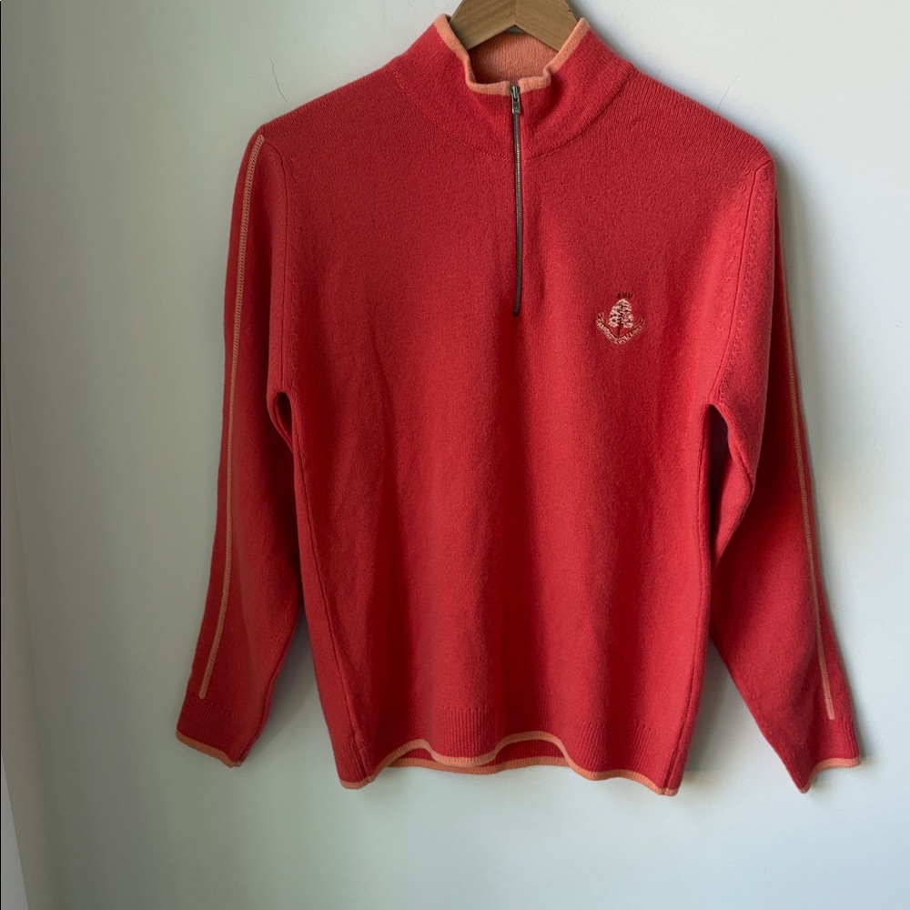 Peter Scott for Carnoustie Golf Pure New Wool 1/4 Zip Sweater Scotland Size EU38